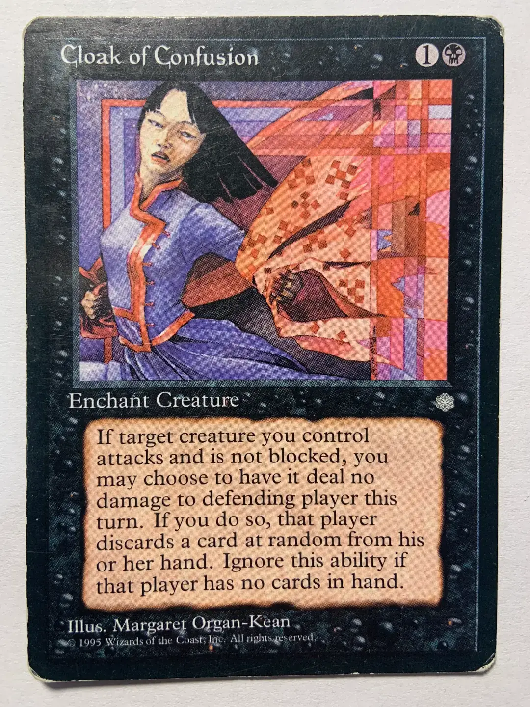 Example of a heavily played card